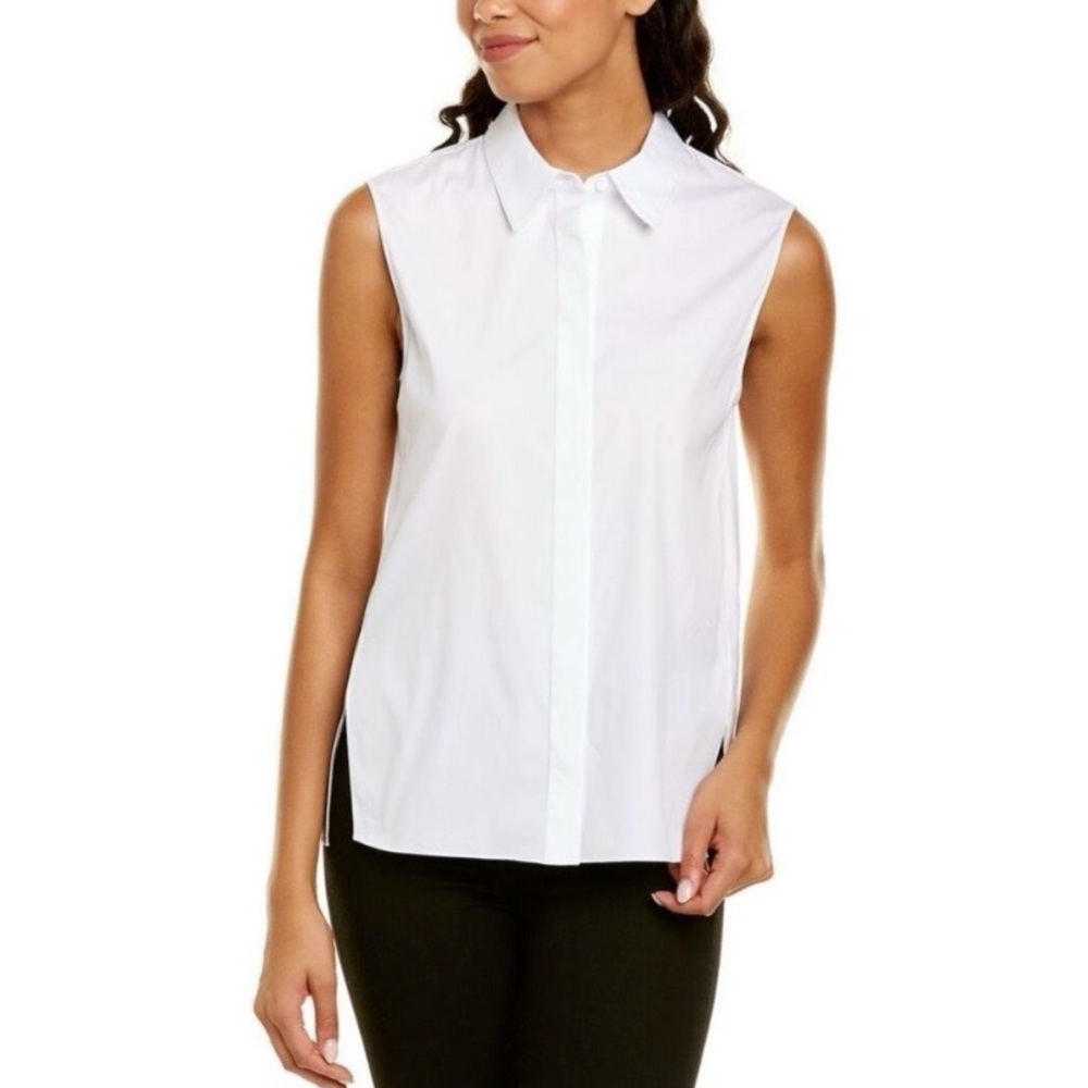 Theory Sleeveless A-Line Shirt in Good Cotton –– NWT